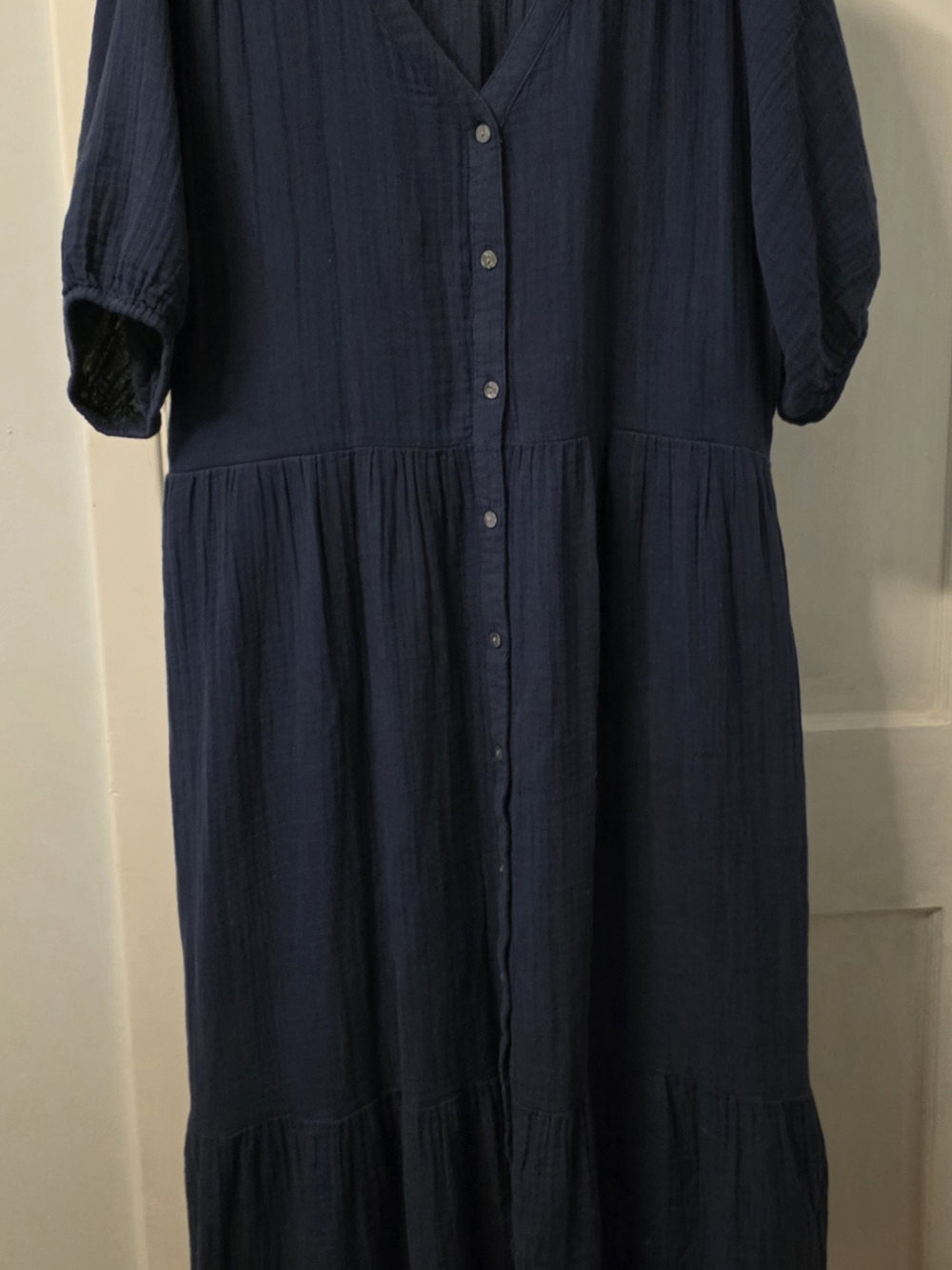 Sonoma Navy Button-Front Maxi Dress